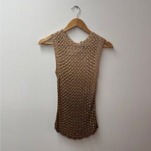 Vintage Elegant Gold sequins Top